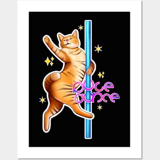 Pole dance cat Posters and Art